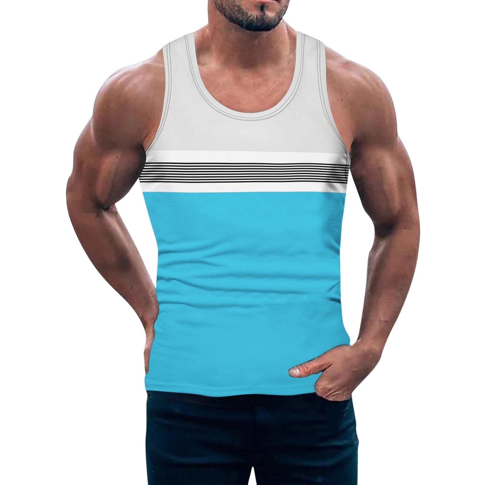 iTNHFPVest Extenders for Men Simplicity Tailored Fit Mens Vest Top Cartoon Aloha Turtle Neck Cotton Vests for Men UK Cooling Breathable Tops Linen Workout Top Men