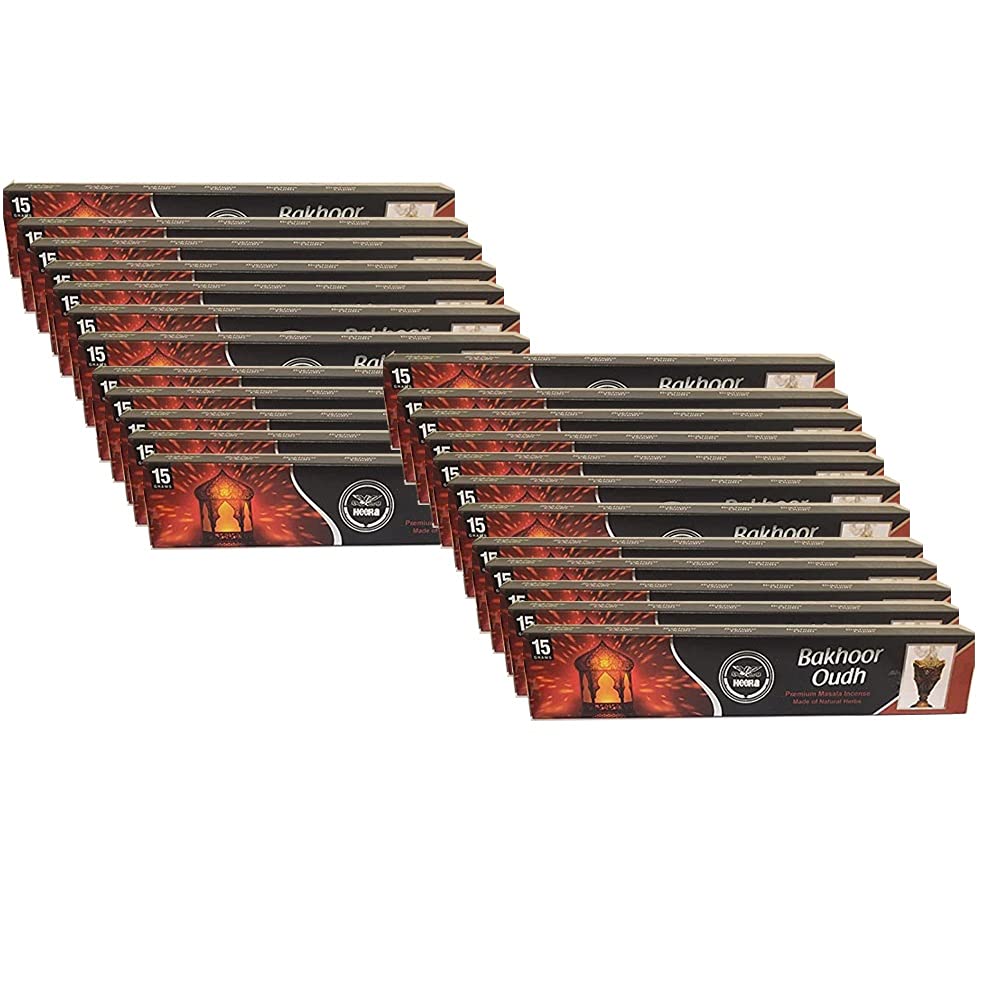 Heera Agarbatti Bakhoor Oudh 15stk (Pack of 24) – Incense Sticks for Pooja, Yoga, Aromatherapy, Room Freshener, Meditation