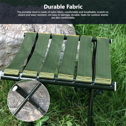 Faltbarer Campinghocker, Leichter Stahl Angelstuhl, Tragbarer Wandersitz für Picknick-Reisen, 440lb Kapazität Kompakte Außenbekleidung mit atmungsaktivem Stoff