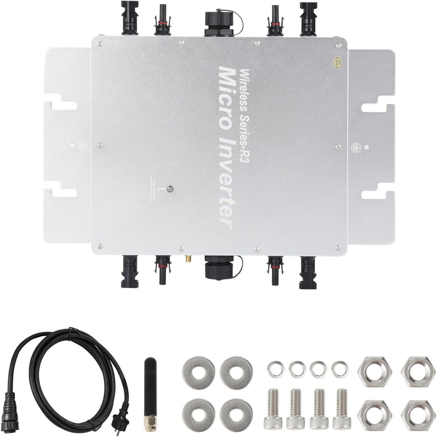 Onduleur Solaire, Inverter étanche Grid-tie, PV Micro Inverter IP65 étanche, MPPT Onduleur Solaire Convertisseur Connecté au Réseau avec Système de Surveillance de Téléphone Portable Wifi,WVC-800W