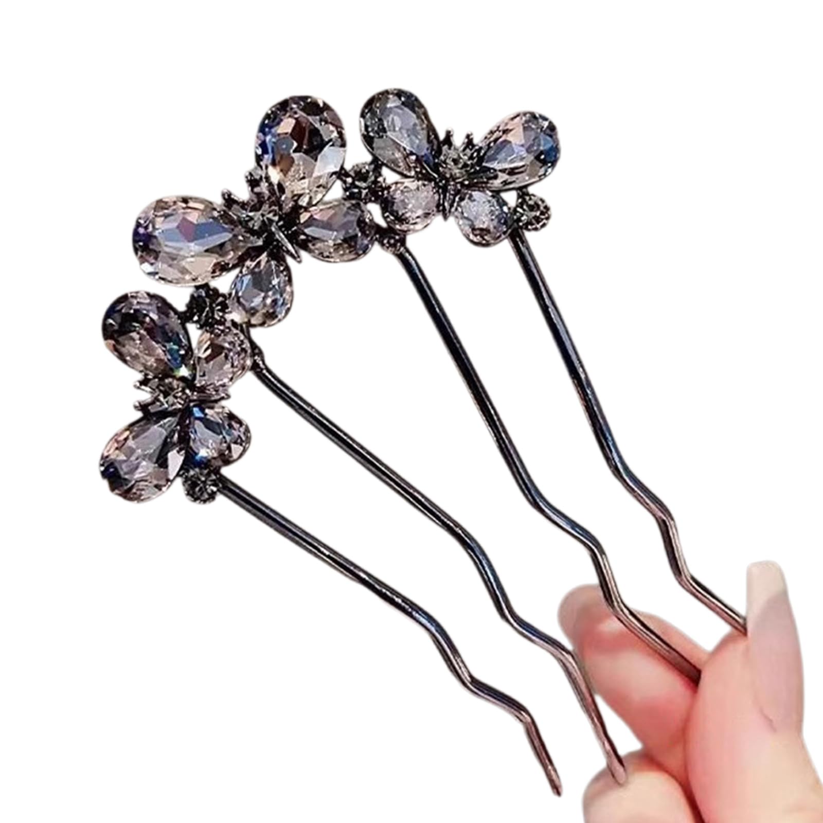 YUXITA Elegant Rhinestoned Pearls Hairpin For Weddings Banquets Secure Updos Hairstyle Metal Hair Stick For Women Formal Event