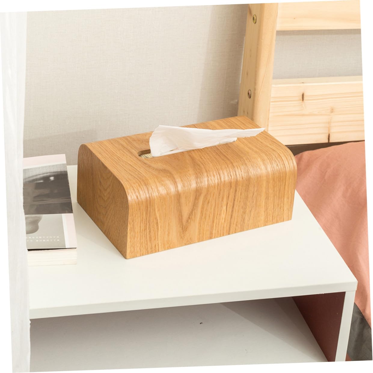 Chic Holz Tissue Box Japanischer Stil Tisch Tissue Halter Wohnaccessoire Badezimmer Serviettenbox Kompakt Leicht Stilvoll