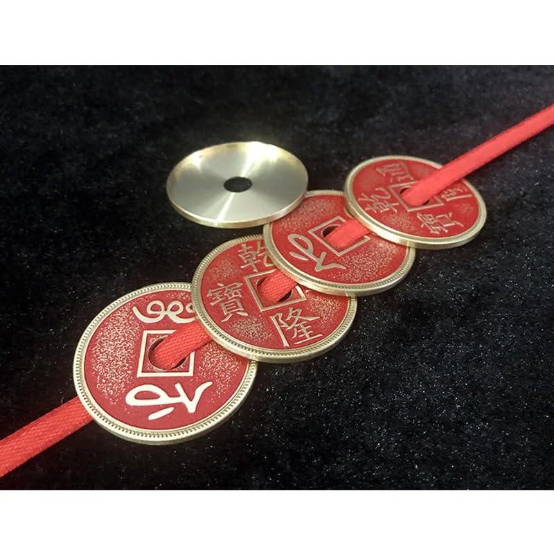 blue-ther Chinese Palace Coin Set (4 Coins 1 Shell, Red, Morgan Size) Magic Close up Magic Tricks 3 Fly Illusions Classic Magie