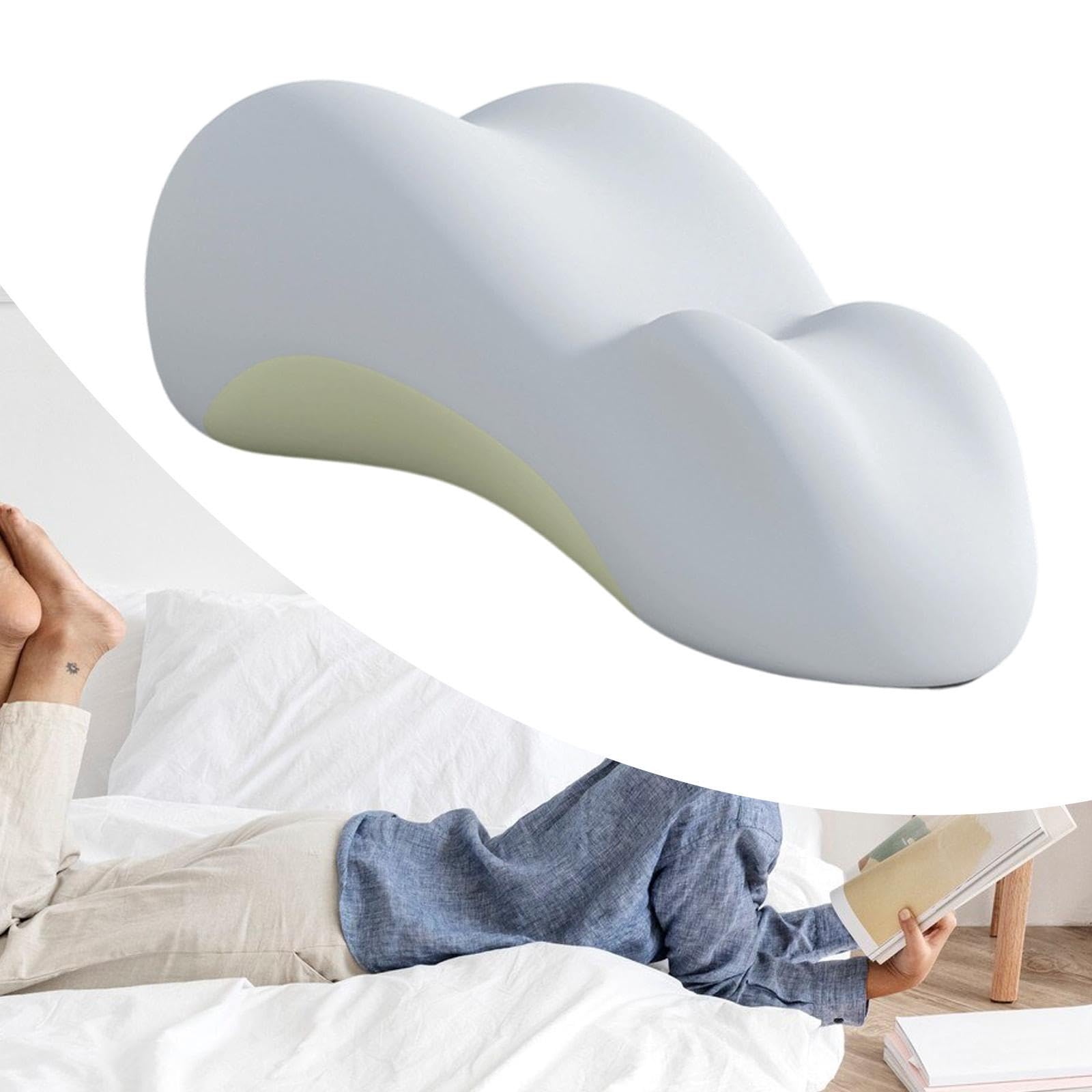 Almohada de Lectura Función Almohada Anatómica Soporte Cojín Desmontable Espuma Adaptable Adecuada para Relajación en Sala Estudio, Gris, Individual