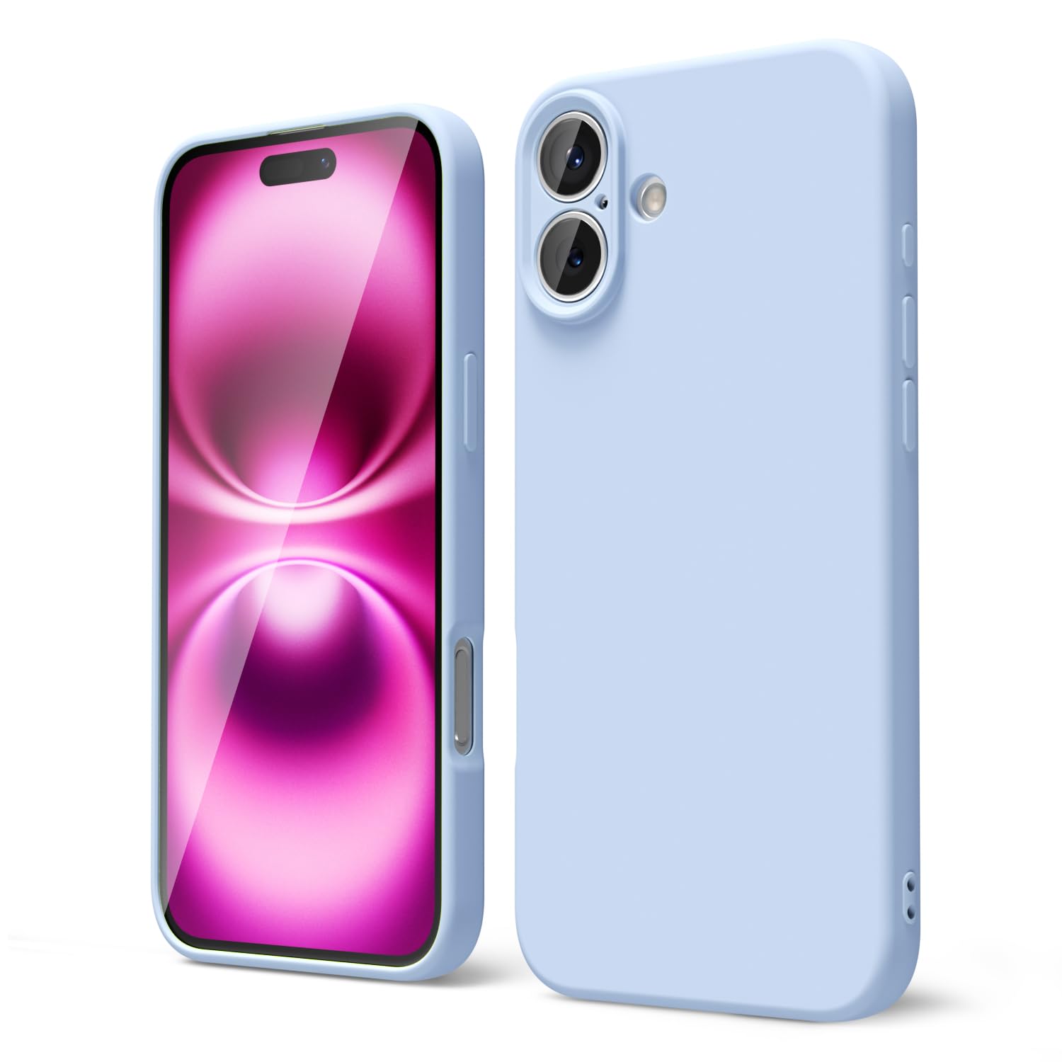 oakxco for iPhone 16 Pro Max Case Liquid Silicone, Soft Rubber Gel Elegant Aesthetic Basic Simple Cover, Cute Thin Slim TPU Matte Solid Color Plain Smooth Case for Women Girl, Light Pink — view 1725