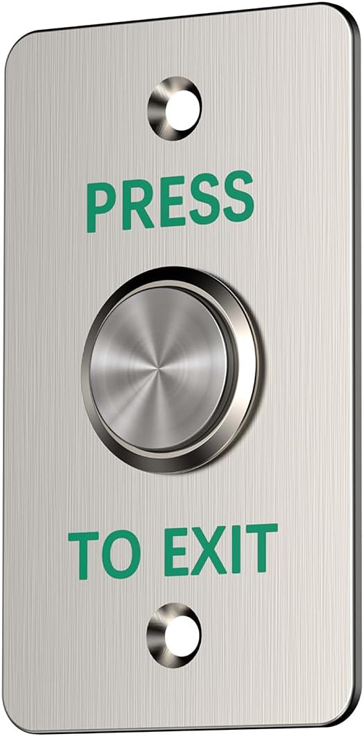 Push to Exit Button for Door Access Control Waterproof Stainless Steel Shell with Back Mounted Box 4 Contact Output