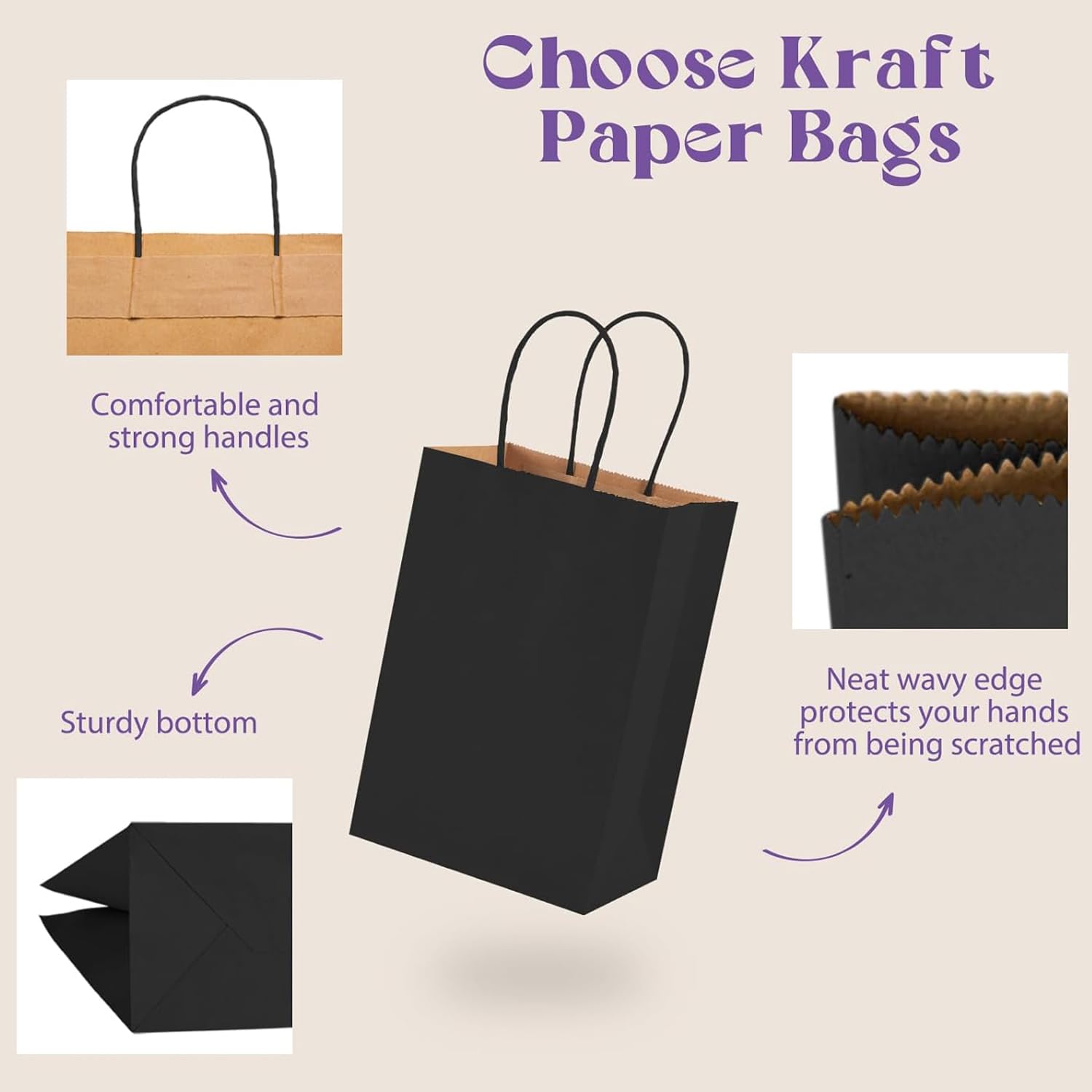 Switory 100pcs Black Gift Bags - Image 3