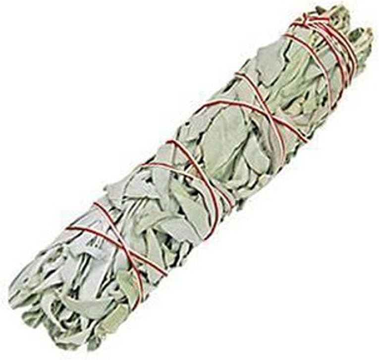 Sacred Tiger 5"-6" White Sage Smudge Bundle w/Choice of Feather Cleansing. Smudging, Herb, Wicca, Native (None)