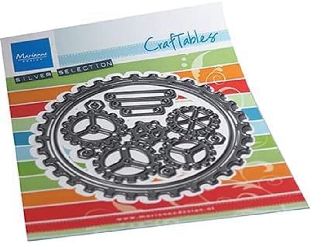 Marianne Design Craftables, Steampunk Doily, for Paper Craft Projects Silver or White, 10 x 10 cm
