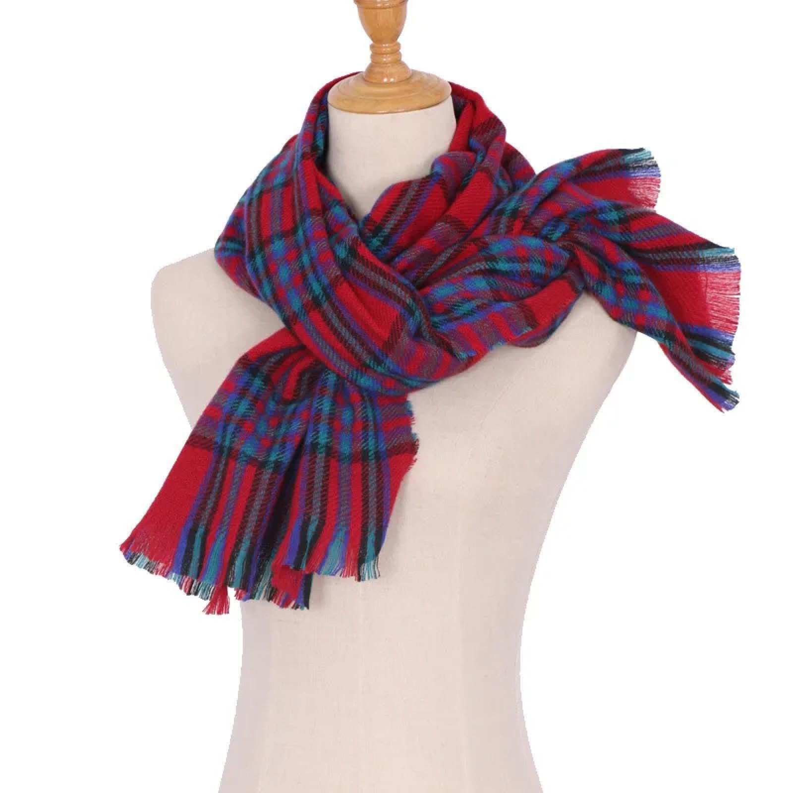 Sciarpa Donna Scialle Uomo Sciarpa Scozzese da Donna in Inverno, Colore alla Moda Abbinato al Collo Caldo Regalo per Coppia