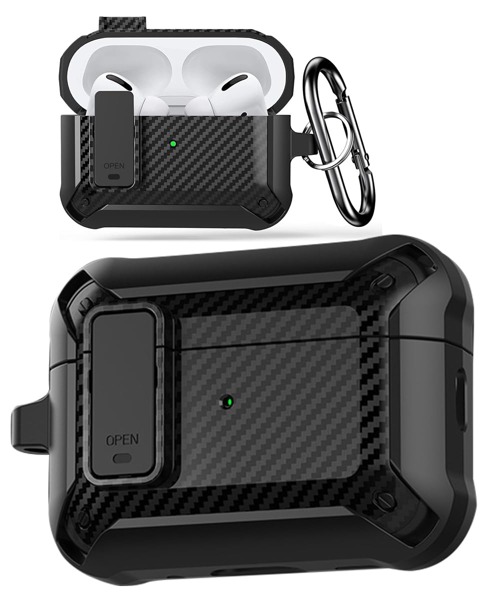 ECVV AirPods Pro 2 2nd Generation Case Cover, Slim-Fit Shockproof Protective AirPods Pro 1st Case with Keychain Full Body Hard Shell Cover for AirPod Pro 2