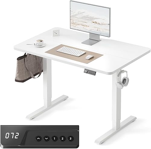 Miniatura 12 de FEZIBO - Escritorio eléctrico ajustable para trabajar sentado o de pie, 40 x 24 pulgadas, para oficina en casa, escritorio ergonómico para Negro