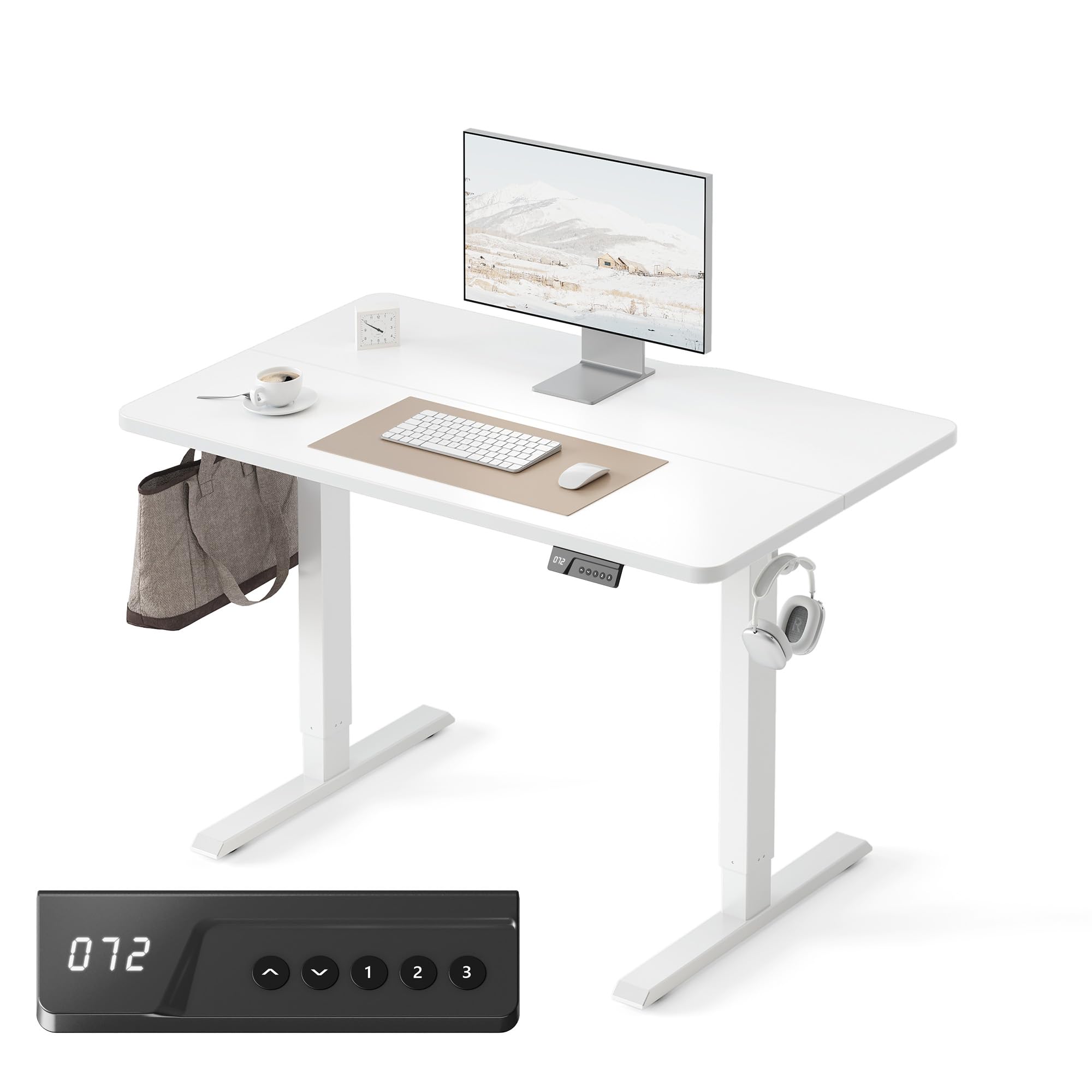 FEZIBO Electric Standing Desk Adjustable Height 40 x 24 Inch Sit and Stand Desk Home Office Desk Ergonomic