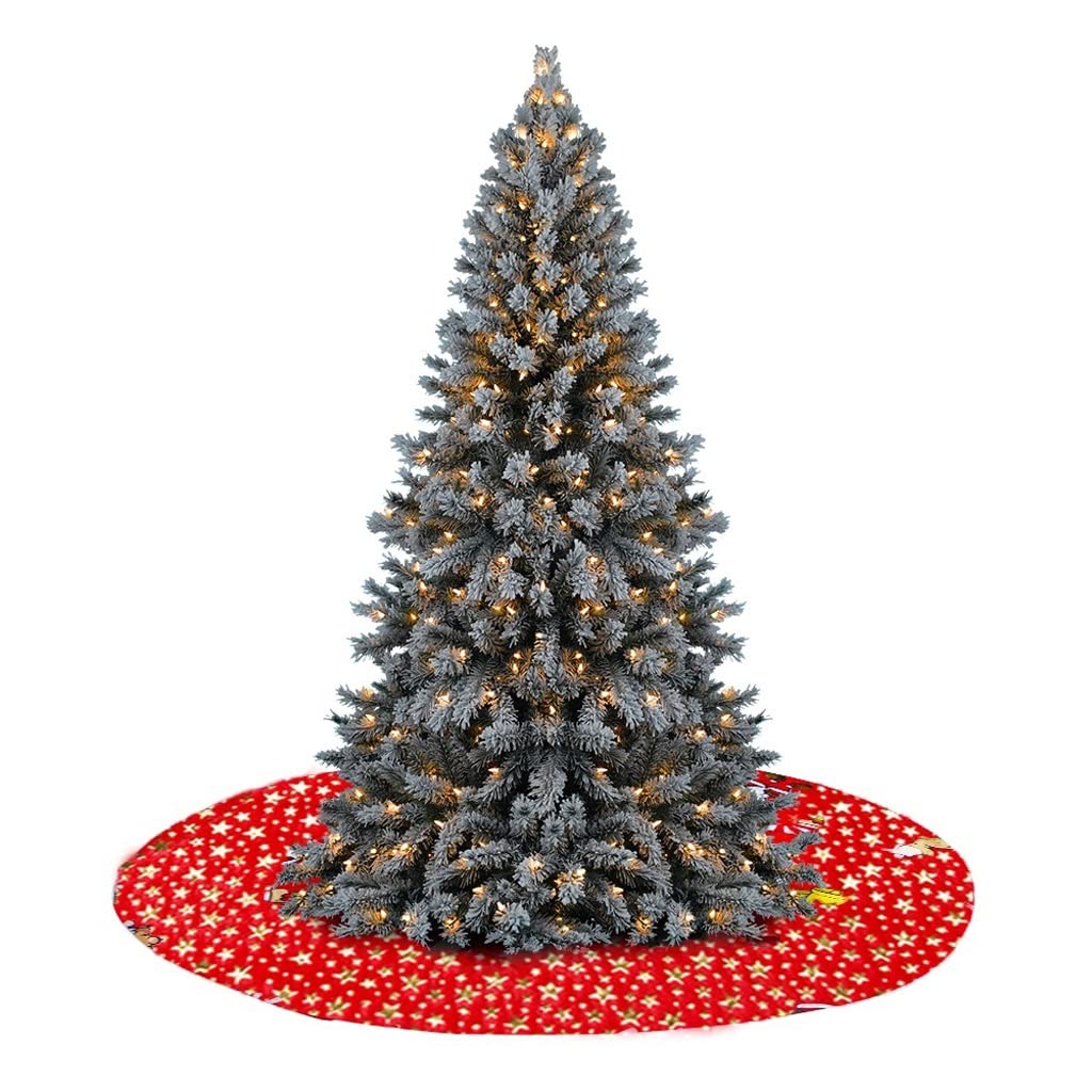Spódnica pod Choinkę Spódnica Choinkowa Gwiazda drukowana choinki spódnica pluszowa xmas drzewo dywan mata Merry Christmas dekoracji ornament nowy rok wystrój domu prezent Spódnice pod Choinkę Mata po