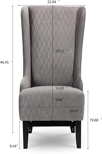 Miniatura 2 de SSLine Silla de comedor contemporánea de terciopelo con respaldo alto, elegante silla de trono sin brazos retro para sala de estar, dormitorio,