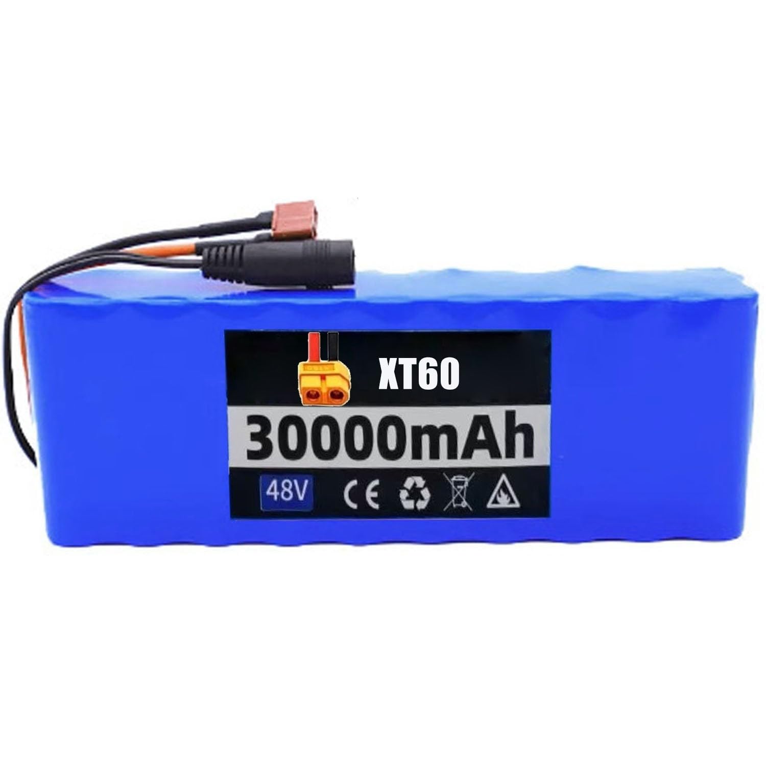 Ebike Batterie 48V 30Ah Scooter Akku Pack 13S3P Rechargeable Battery Eingebauter BMS PVC-Akku Mit Ladegerät Elektrofahrrad-Akku Für 50W-1000W Motor