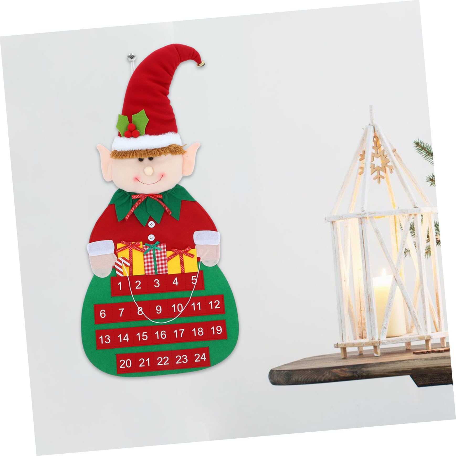 Tofficu Weihnachts-countdown-kalender zum Aufhängen Adventskalender mit Filzmaterial Weihnachtskalender-anhänger für Tür oder Wanddekoration Dekorativer Filz-adventskalender