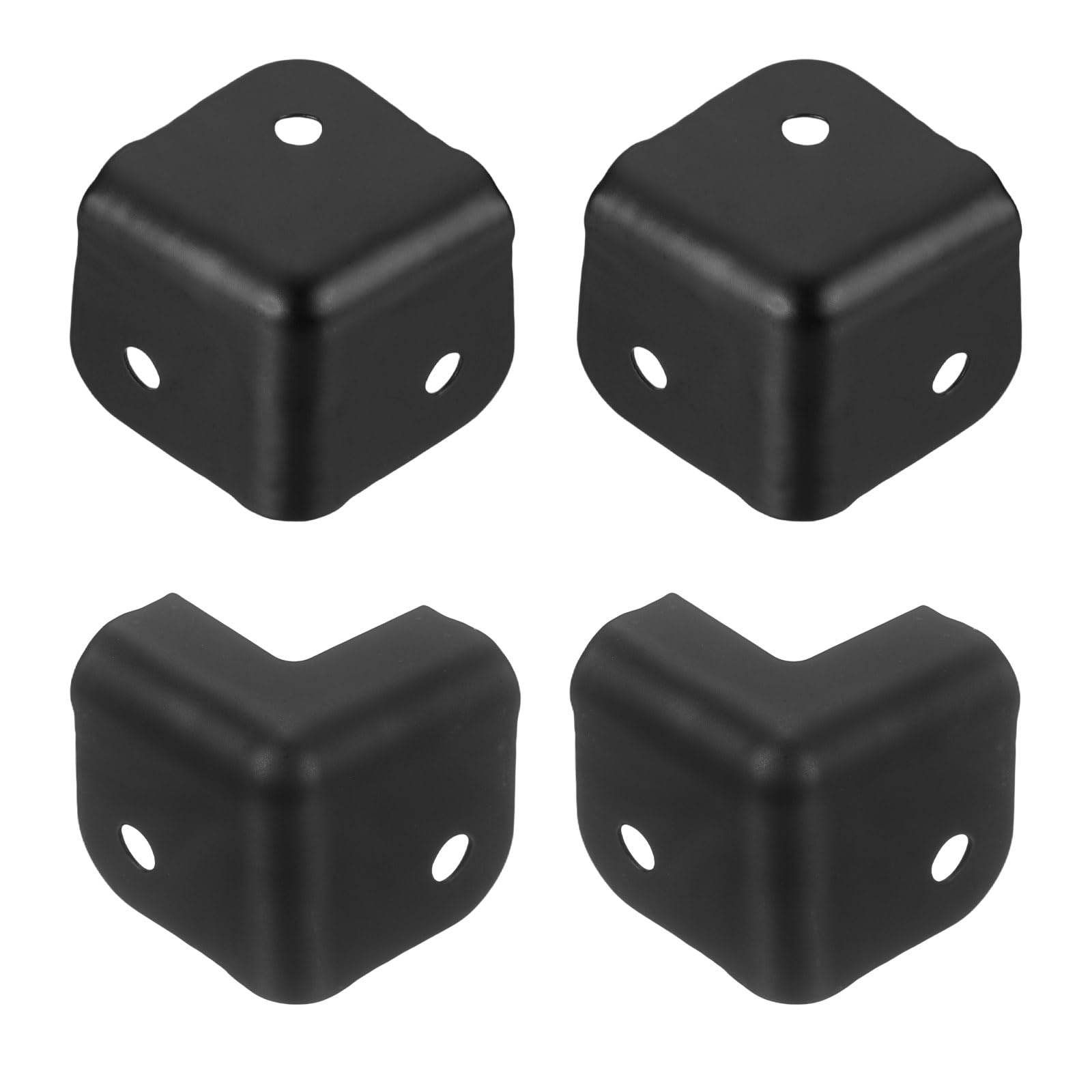 Muiltvoe 4 Pcs 1.22" x 1.22" Speaker Corner Protectors, Iron Box Corner Edge Guard Box Corner Edge Guard for Speaker, Guitar, Stage, Cabinets, Accessories Replacement, Black