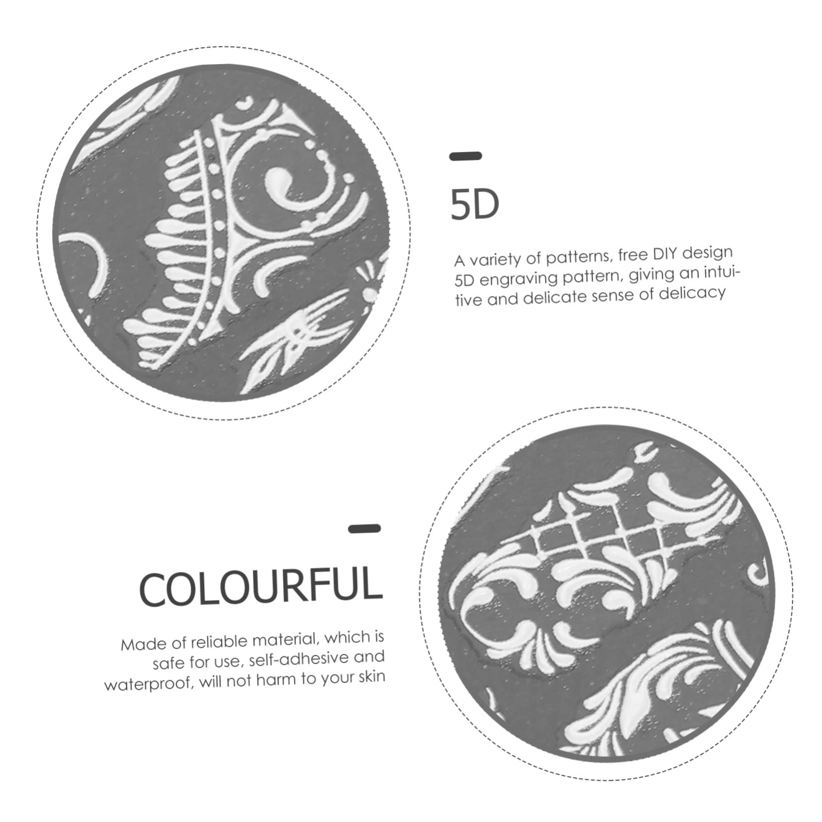 Didiseaon 3 Juegos Pegatinas De Uñas 5d Estampación De Arte De Uñas Suministros De Arte De Uñas Pegatinas De Transferencia De Láminas Para Uñas Encantos De Joyería De Uñas 8 Hojas * 3