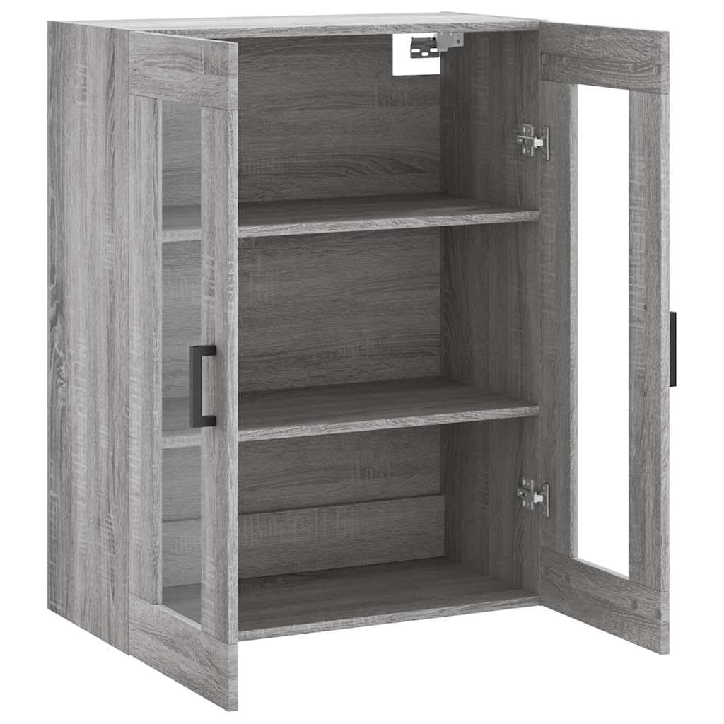 vidaXL Armoire Murale, Placard Suspendu avec Rangement, Meuble Flottant de Salon Bureau Chambre, Moderne, Sonoma Gris Bois d'Ingénierie