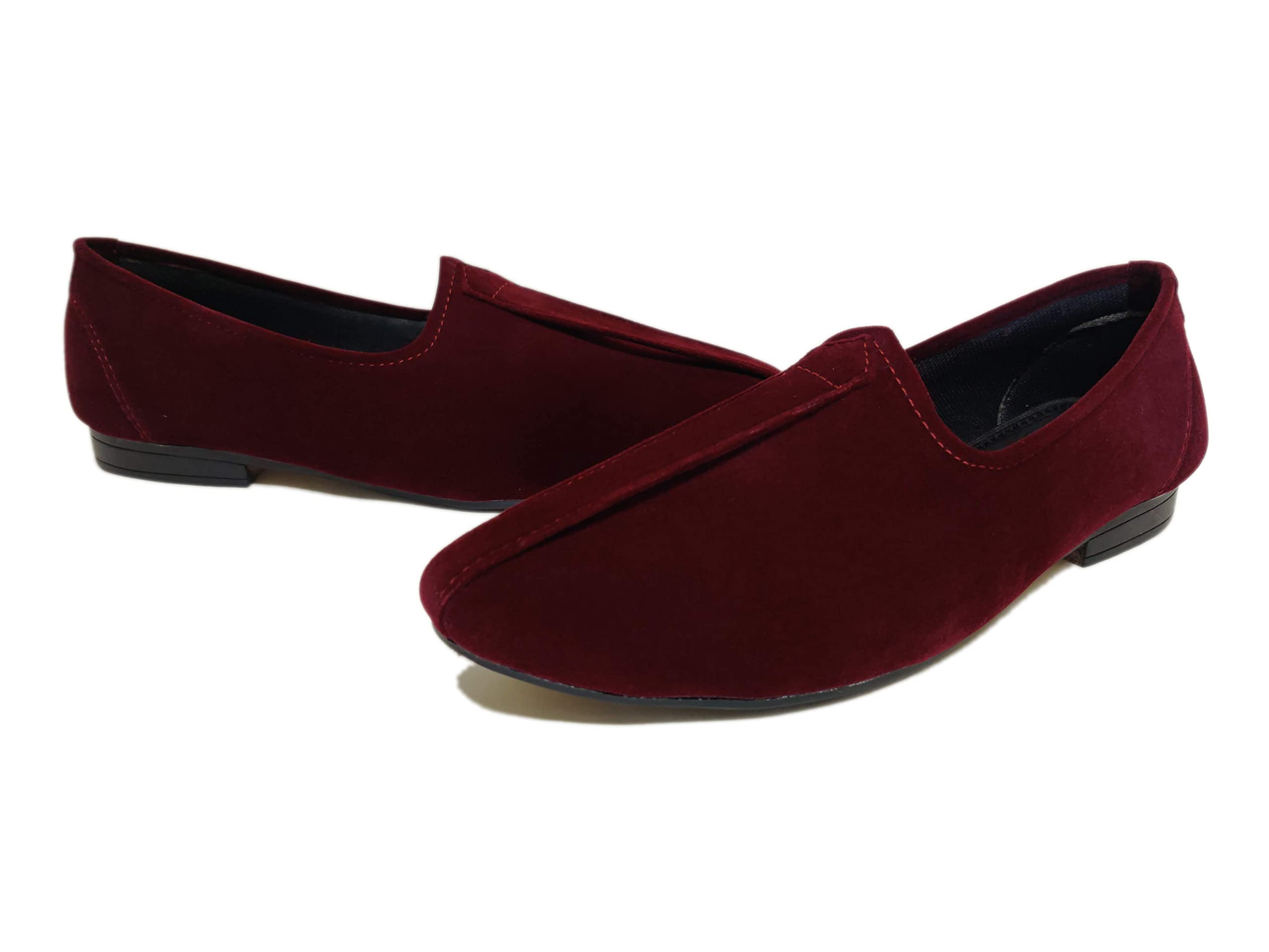 VELOUR INDIA Cherry Red Mojari Loafers Men's Jutti (Numeric_10) 3