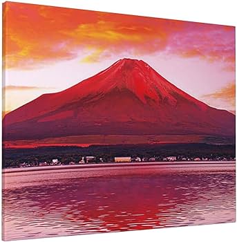 Amazon.co.jp: 夕焼け 霊峰赤富士 ポスター アートパネル アート