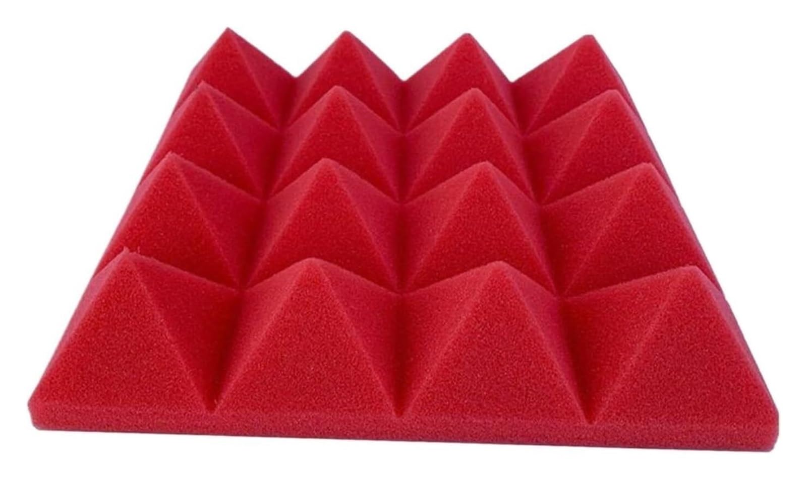 Panele dźwiękochłonne, 48 szt. 25X25x5cm Studio akustyczna dźwiękoszczelna pianka piramidowa izolacja czarny + czerwony