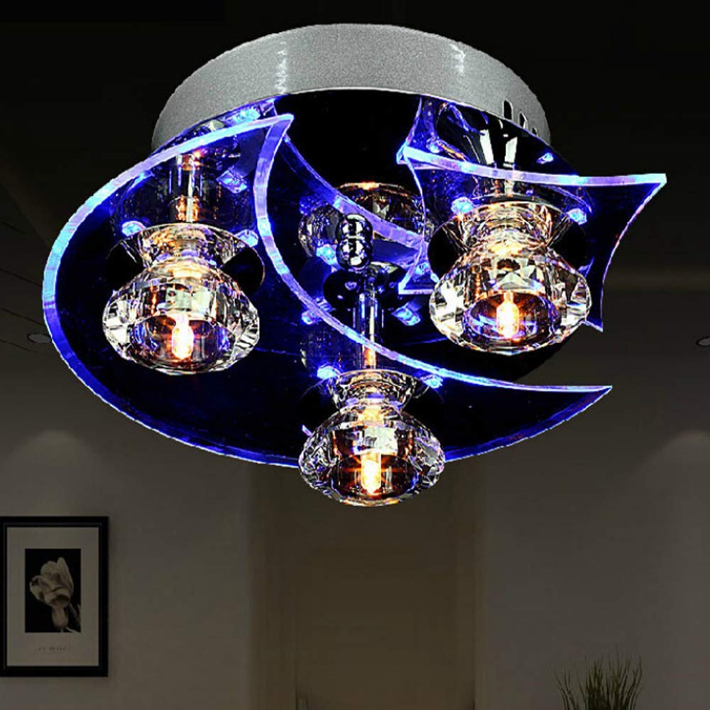 Lámparas de techo de cristal modernas con base G4 y luz segmentada para salón