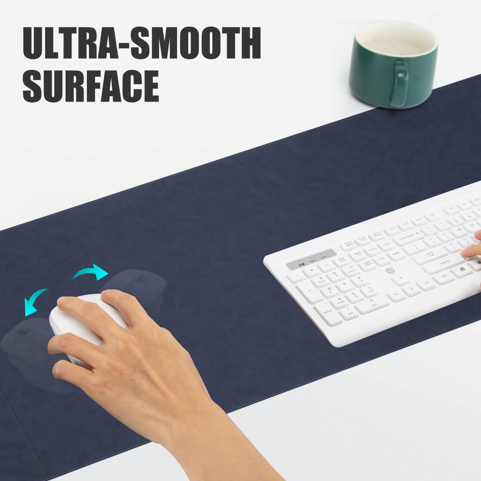 Tappetino da scrivania magnetico con ricarica wireless, tappetino da scrivania per ufficio con caricabatterie wireless, tappetino per mouse grande impermeabile e resistente ai graffi, tappetino per