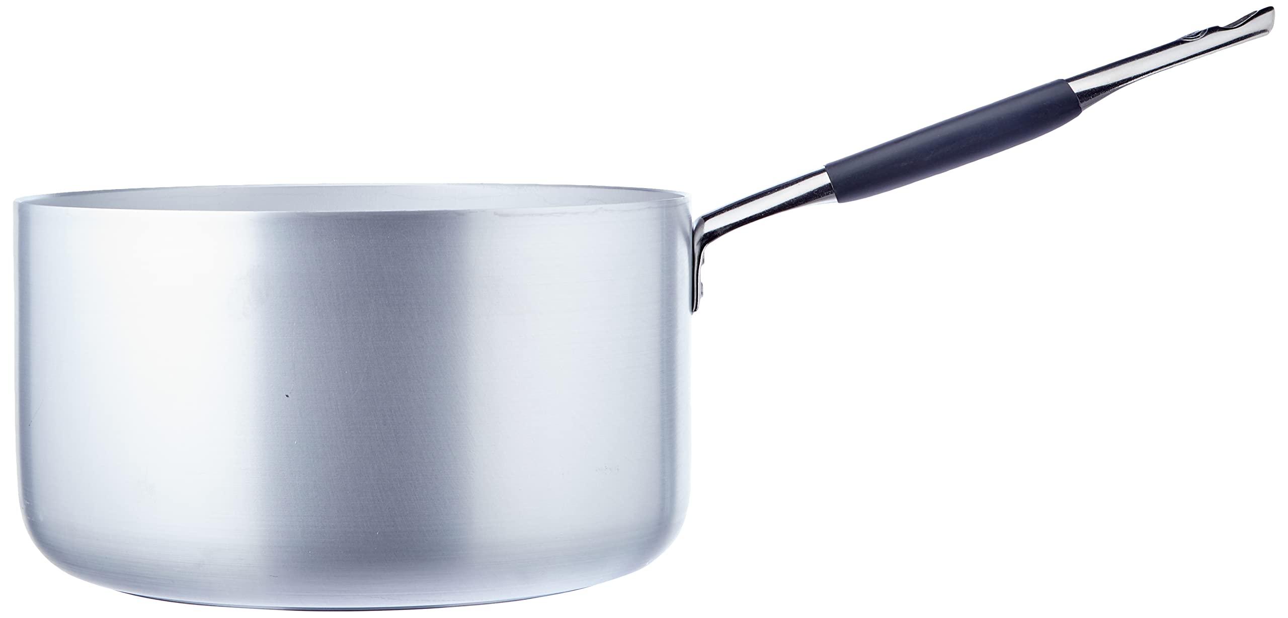 Pentole Agnelli Ligne Aluminium Induction Casserole, Fond à Induction avec 1 Manche Cool Haute 28 cm Argent