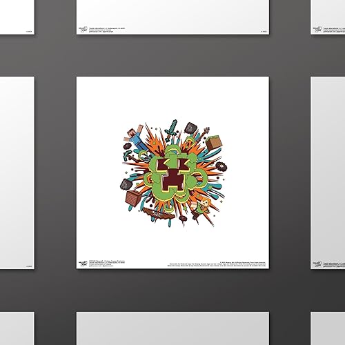 Miniatura 2 de Trends International Gallery Pops Minecraft Funtage Creeper Explosion - Póster de pared, 12 x 12 pulgadas, versión sin marco