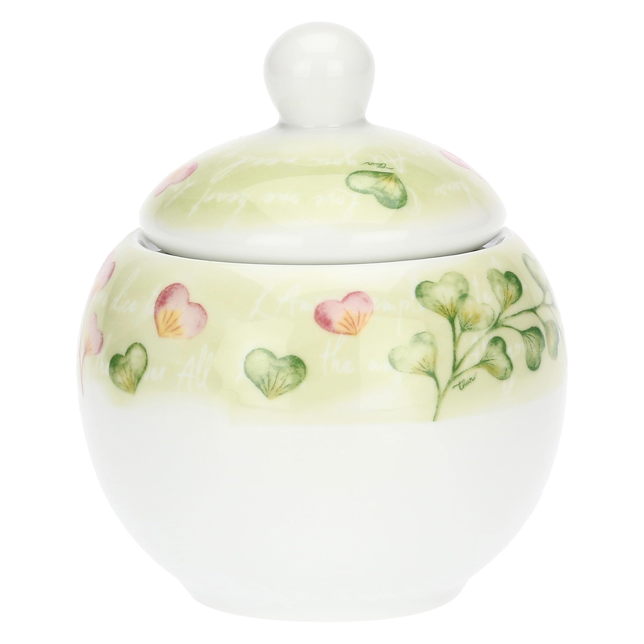 THUN - Set 2 tazzine espresso con zuccheriera - porcelllana - Collezione Cuori in Fiore - 13 x 6 cm