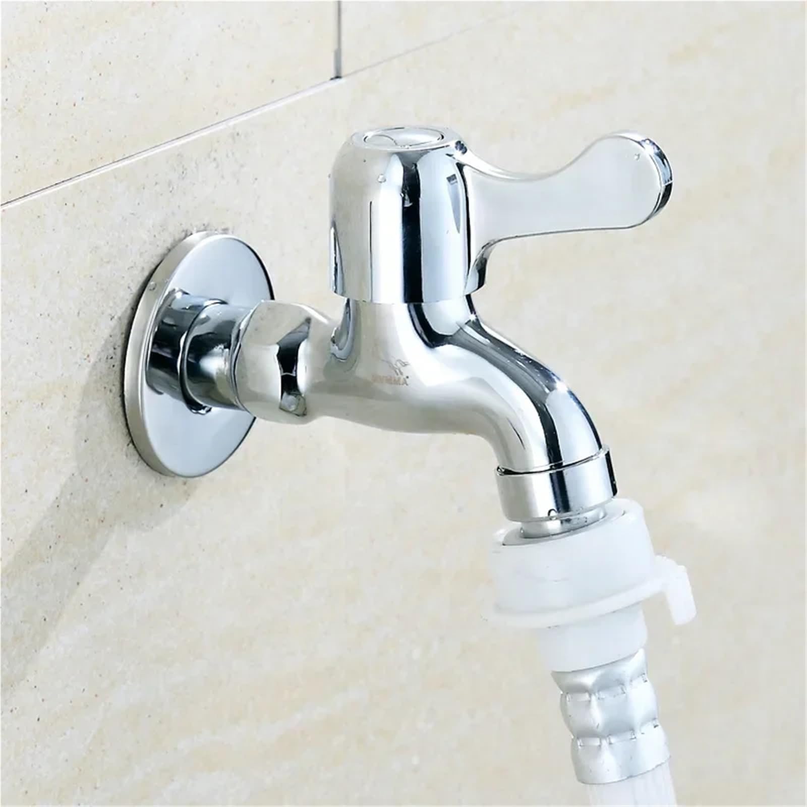 Grifos para Lavadora, Grifo de Cobre empotrable en la Pared, núcleo de válvula, Lavadora, Entrada de Agua de 4 Puntos de 1/2 "para grifos de Piscina para fregona doméstica (Boca Afilada)