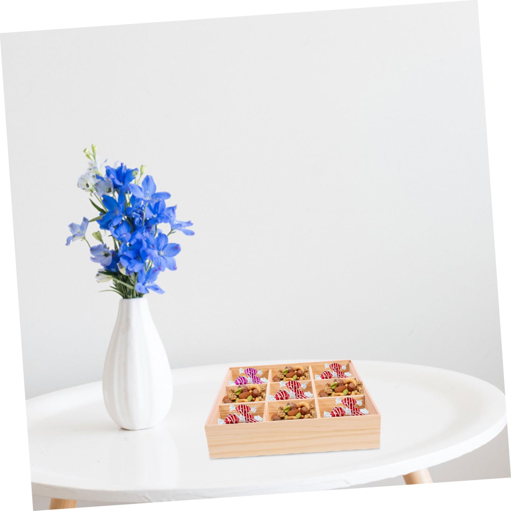 GALPADA Mehrzweck Aufbewahrungsbox mit Fächern Braune Snackbox und Teebeutel Organizer für Wohnzimmer Tisch und Outdoor Picknicks