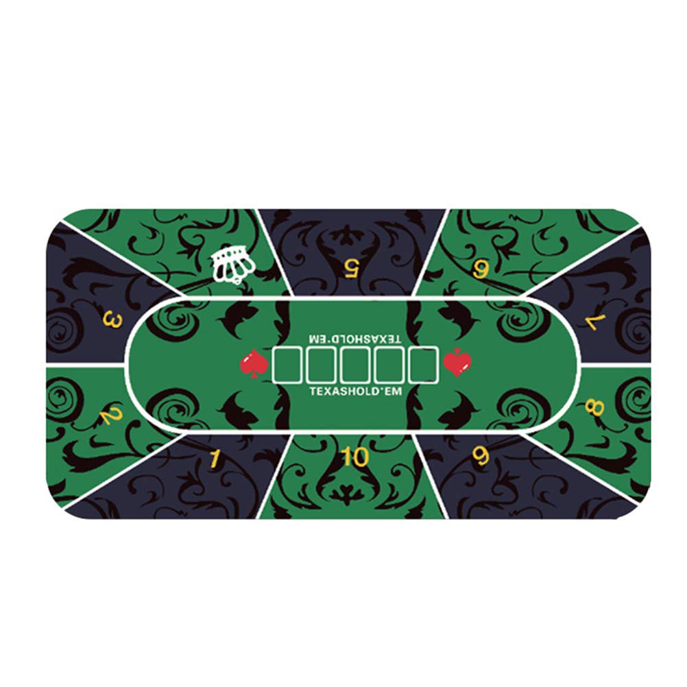Gumowa mata do pokera, blat stołu z nadrukiem układu art deco 1,2 x 0,6 m, gładka powierzchnia premium, redukcja hałasu, na imprezę tematyczną, wieczór w pokera, zbiór darowizn, zebrania
