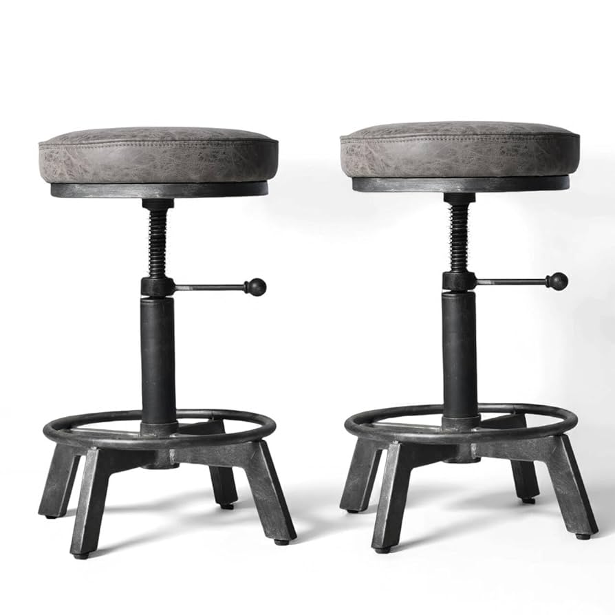 インダストリアル　工業系　回転式スツール　高さ調節 インダストリアル 工業系 回転式スツール 高さ調節