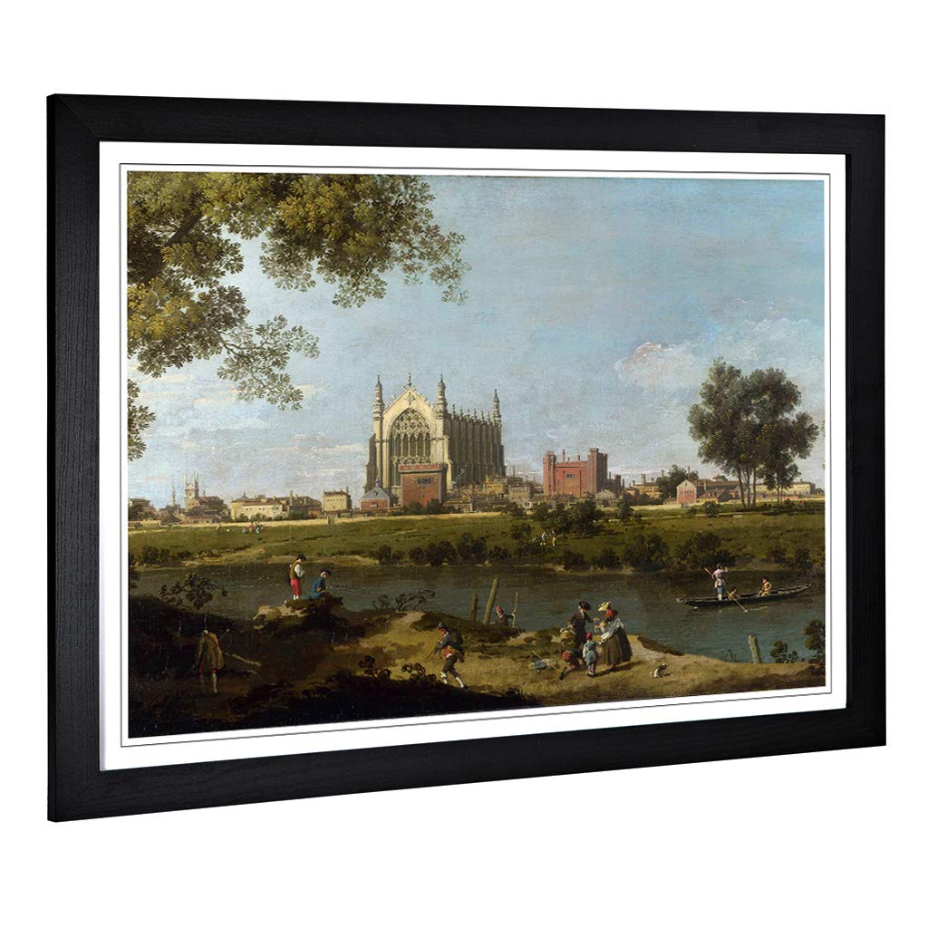 Big Box Art Framed Print of Giovanni Canaletto Eton College Design | Wall Art Picture | Home Decor for Kitchen, Living Room, Bedroom, Hallway, Black, A2 / 24.5x18 Inch / 62x45cm