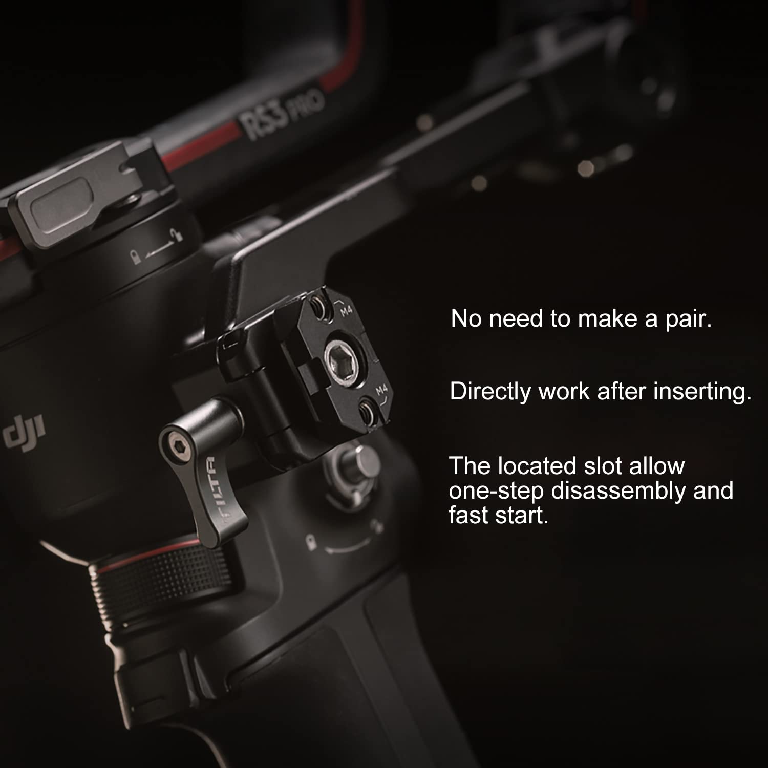 TILTA TGA-ARH2 Advanced Rear Operating Control Handle Poignée de Commande arrière avancée pour DJI Ronin RS2/RS3 Pro (RS 2/RS 3 Pro) stabilisateur de cardan (Incompatible RSC2/RS3)