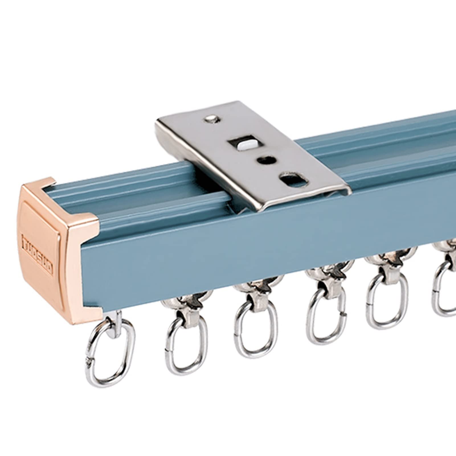 SFNIOKFG Metal Curtain Rods Ceiling/Wall Mounted, Durable Curtain Track Anti-rust & Wear-resistant, Room Divider Rail 100 cm to 800 cm Long, Can be Cut (Color : Ceiling Mount, Size : 80