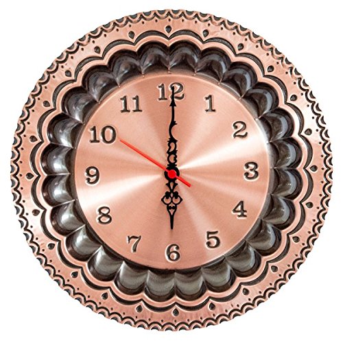 Horloge murale rustique de 30 cm en cuivre pour embellir votre cuisine