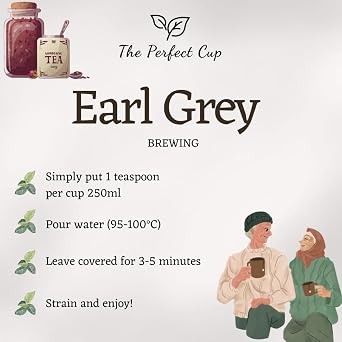 Earl Grey Loose Leaf Black Tea with Bergamot Oil, Rich & Citrusy, 100g