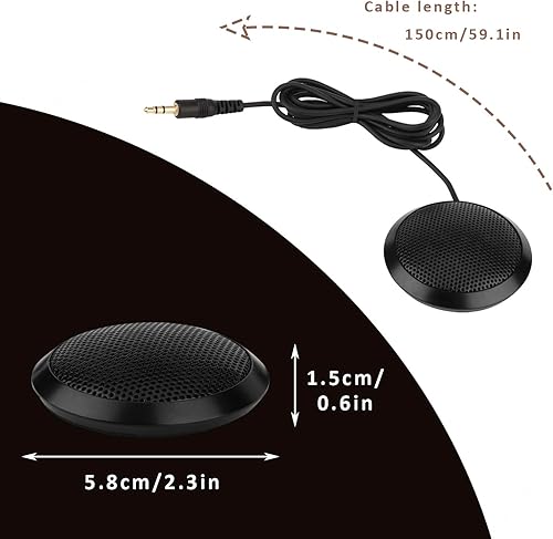 Miniatura 2 de Micrófono de conferencia de 0.138 in para computadora de escritorio y portátil, micrófono de condensador omnidireccional de 360 para reuniones en
