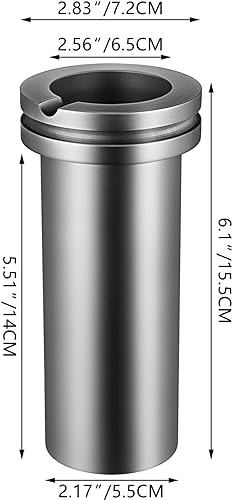 Miniatura 5 de DZQ Crisol de grafito de alta pureza, horno de grafito de 6.6 lbs, oro de fusión de doble anillo para derretir metal, oro, plata, cobre, aluminio,