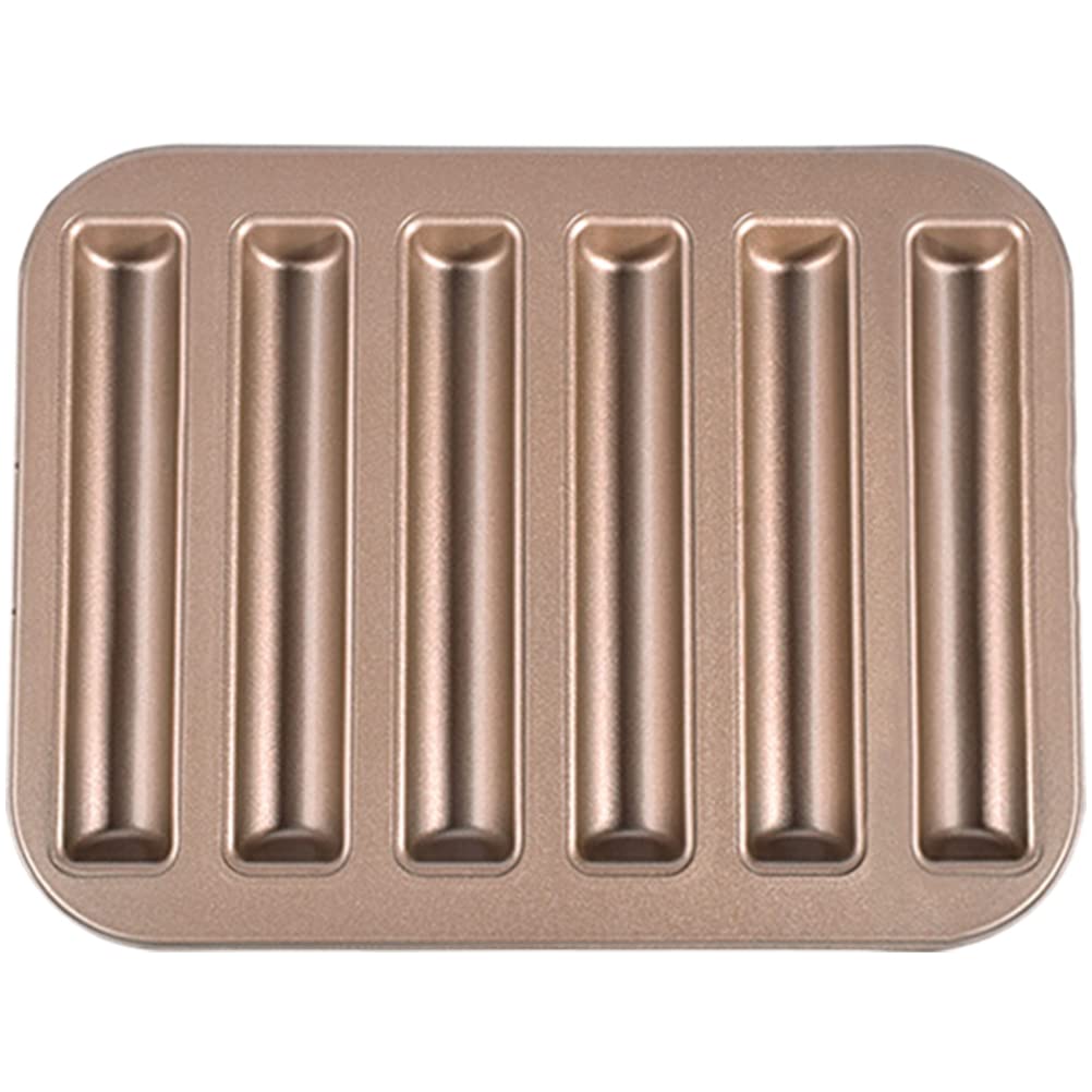 LIFKOME Biscuit Baking Tray, Breadstick Baking Pan Biscotti Ladyfinger Donut Cookie Cornbread Stick Baking Molds Nonstick Mini Bread Loaf Baguette Bakeware
