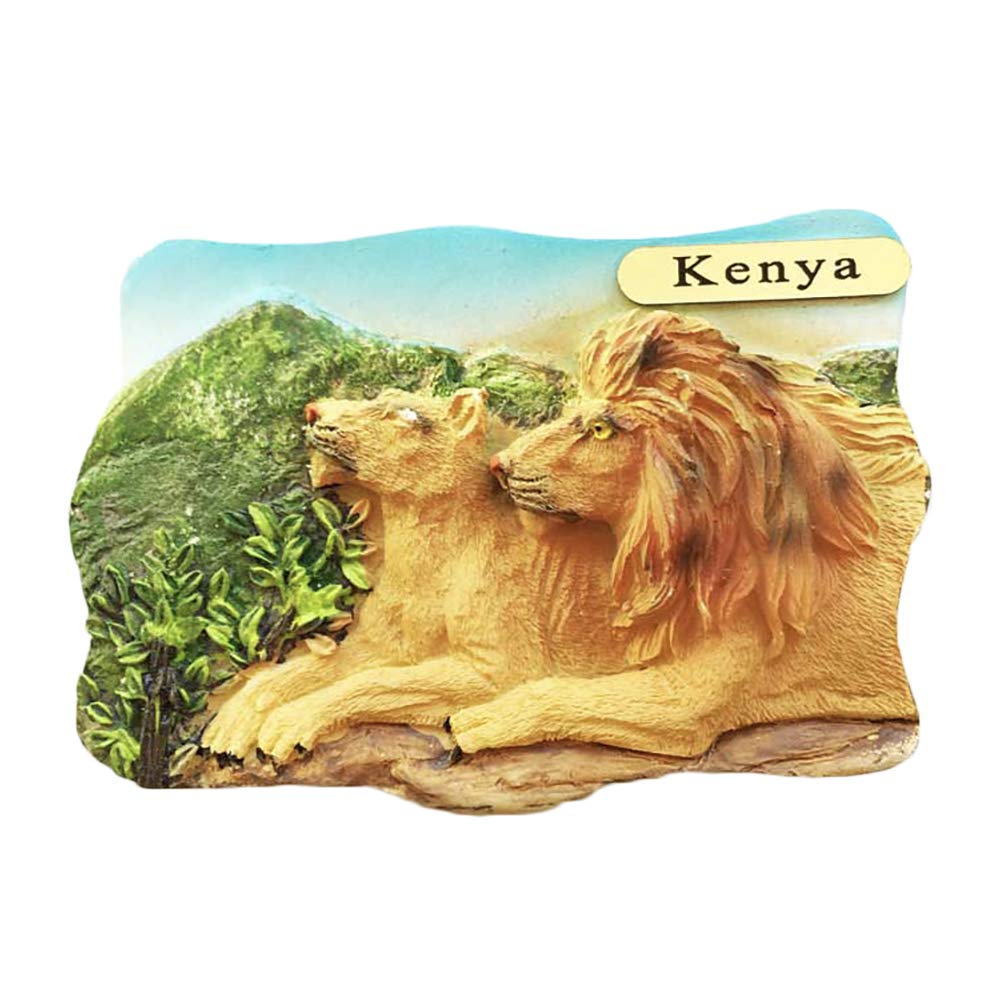 Wedarego Kenya Africa Couple Lion 3D Refrigerator Magnet Tourist Travel Souvenirs Fridge Magnet Home And Kitchen Decoration Collection