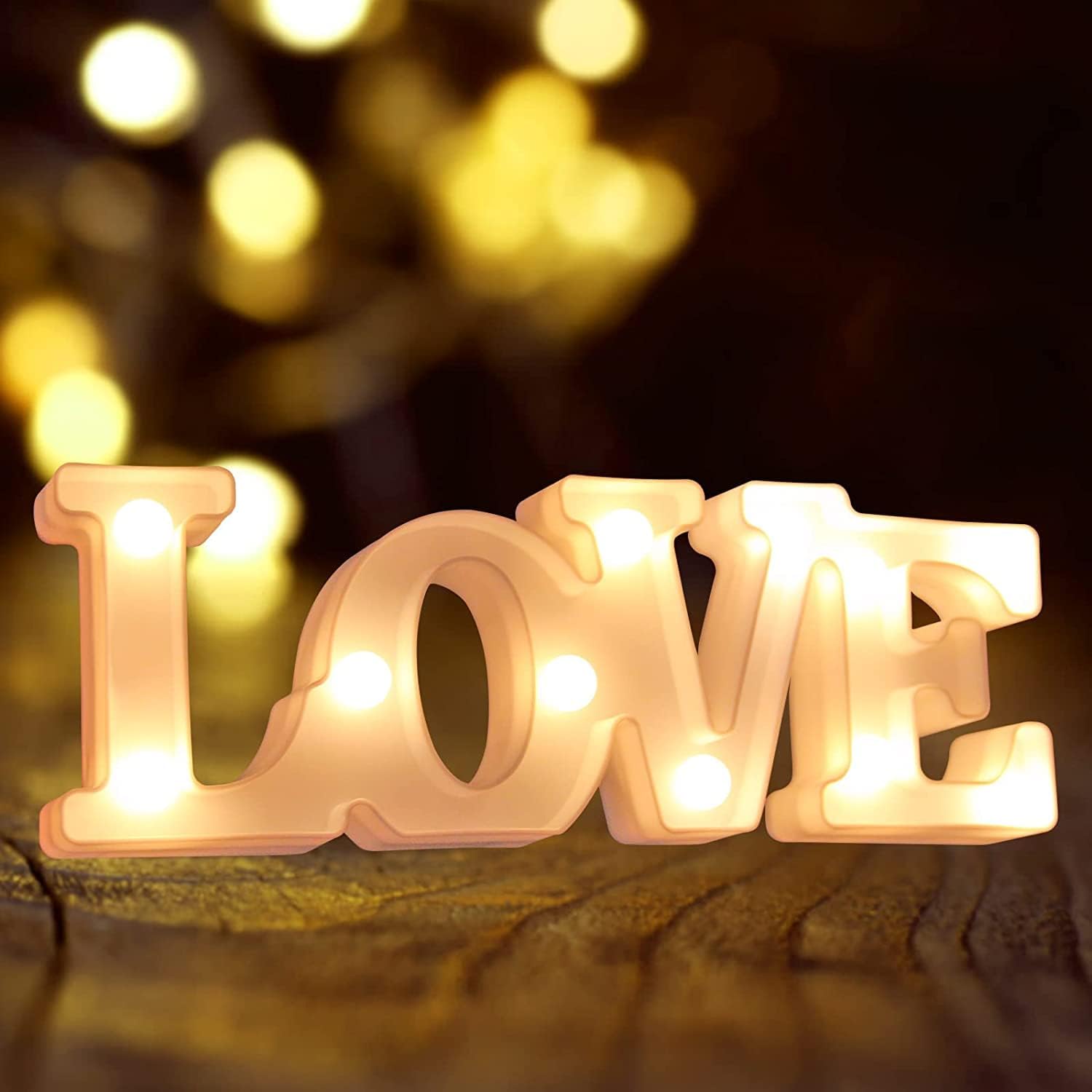 CURATED CART LED Marquee Letter Lights Sign, Love Word Decorative Lamp, Light Up Alphabet Letters for Wedding Birthday Party Christmas Home Bar Decoration (Warm White)