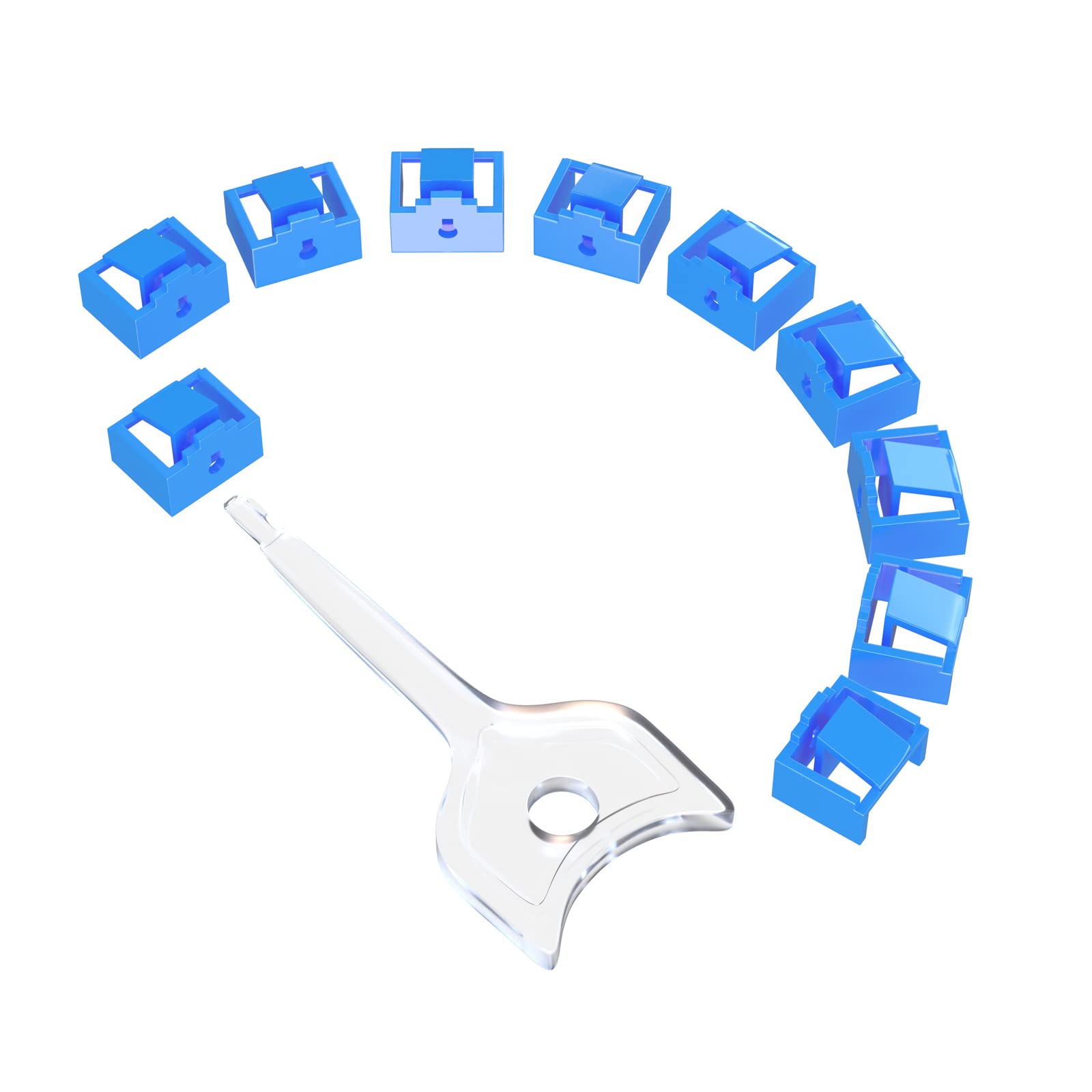 12 Pcs RJ45 Port Lock with 1 Keys, Locking RJ45 Port/Dust Blocker,Compatible with Computer,TV,Router,Other Devicesrj45 (Blue)