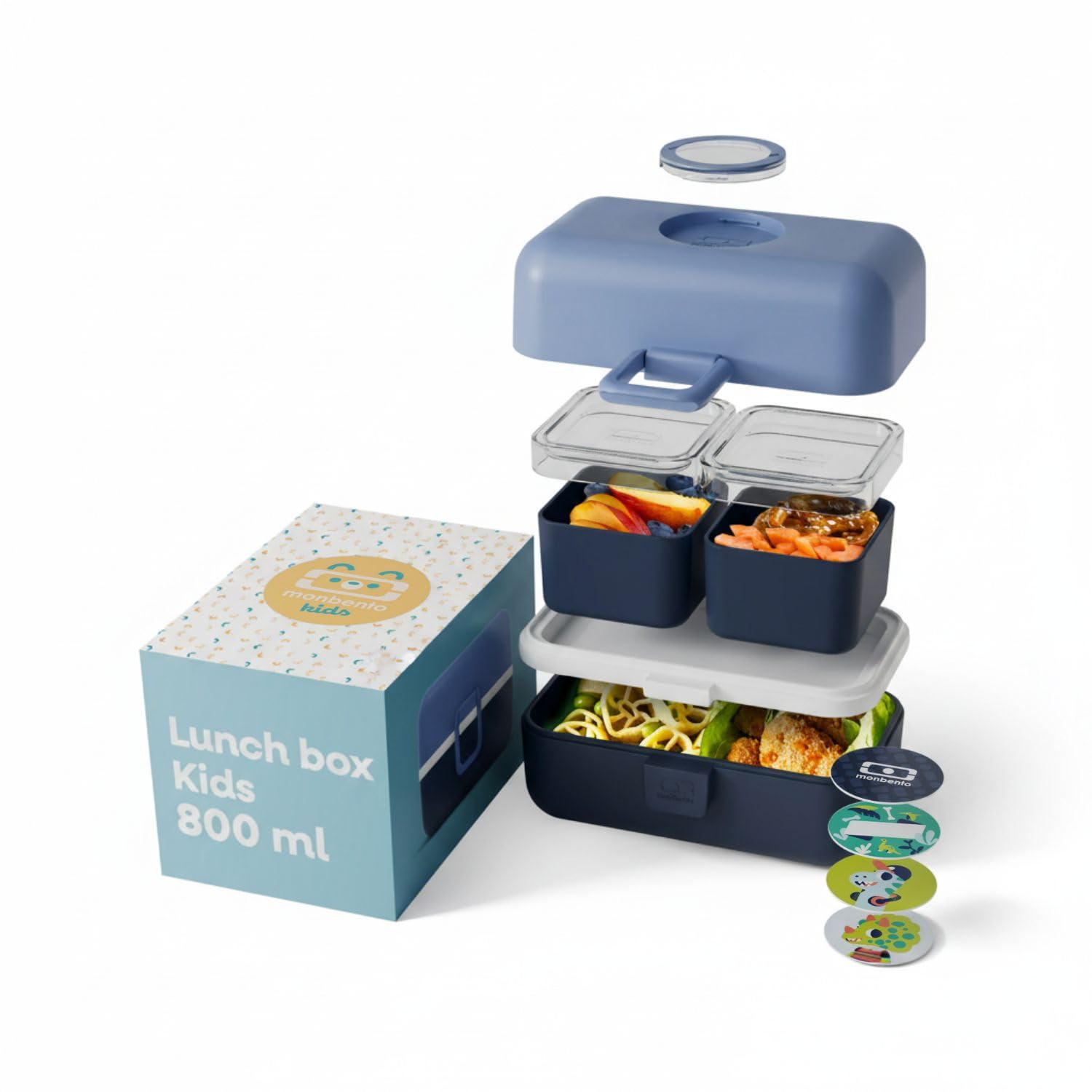 Monbento MB Tresor Infinity Lunch Box Enfant 3 Compartiments Sans BPA Bleu