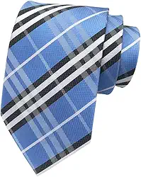 Gravata masculina xadrez/listrada de 8 cm de largura Jacquard clássica para negócios, casamento, dança, formatura, xadrez