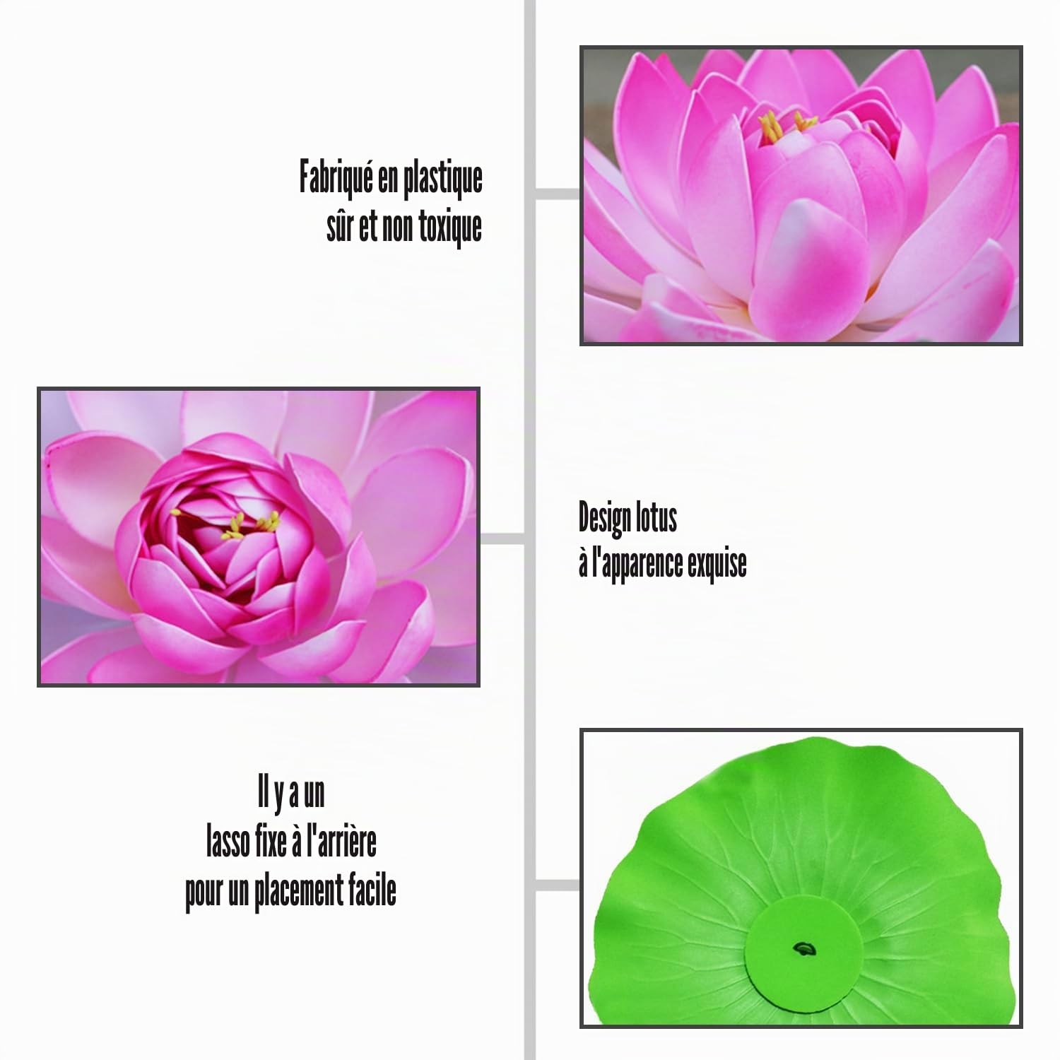 8 fleurs de lotus artificielles, décoration de piscine, fleurs de lotus, décoration de plantes artificielles, décoration de bassin en plein air, plantes de piscine flottantes